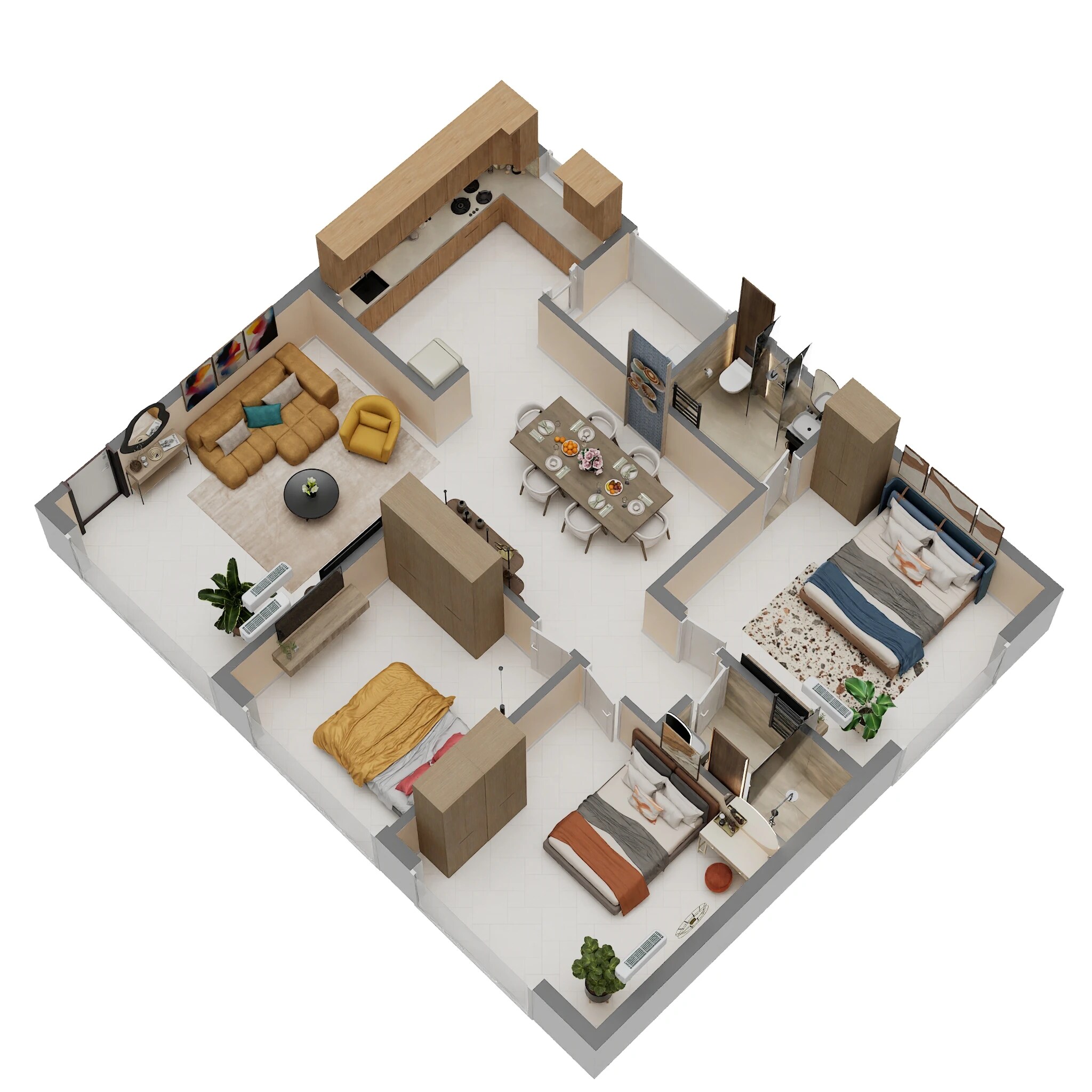 Floor plan of 2 BHK 1672 Sq. Ft. Apartment in Balaji Futurity Homes, Bangalore