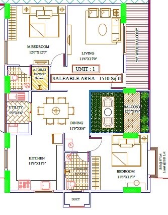 2 BHK 1510 Sq. Ft. Apartment