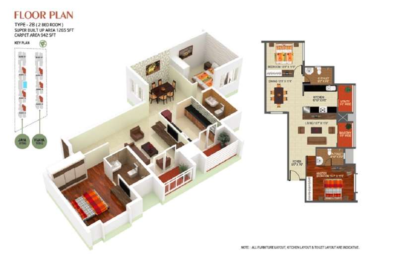 2 BHK 1265 Sq. Ft. Apartment in Banashree Arka Forest View