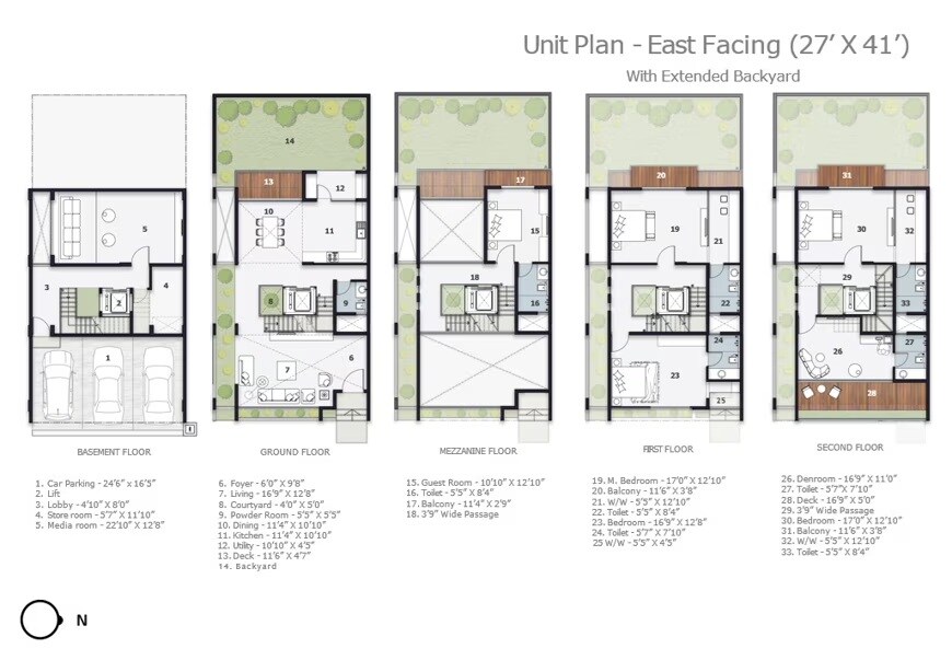 Floor plan of 4 BHK 3700 Sq. Ft. Villa in Bandu Eco Crest, Bangalore