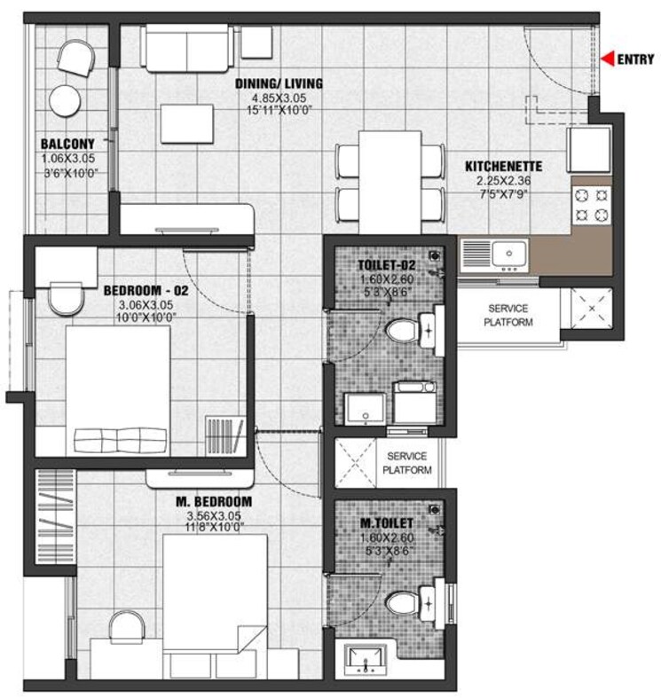 Other, bcv-kino-at-brigade-orchards 2 Bedroom 1080 Sq.Ft. Apartment In Devanahalli Bangalore 8738997