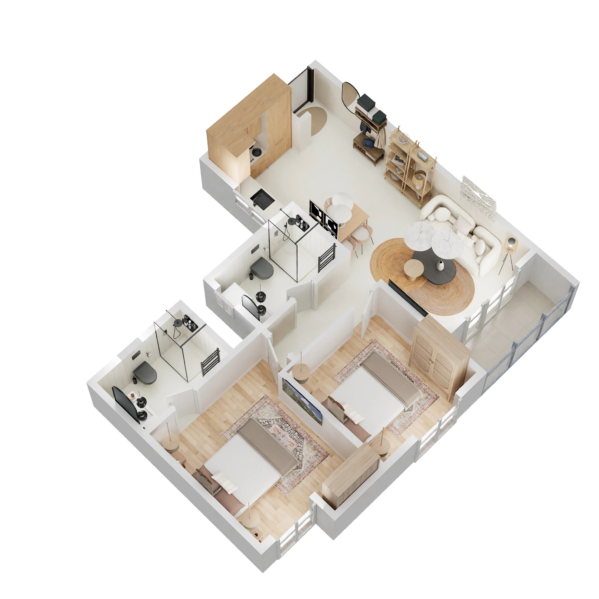 2 BHK 1023 Sq. Ft. Apartment