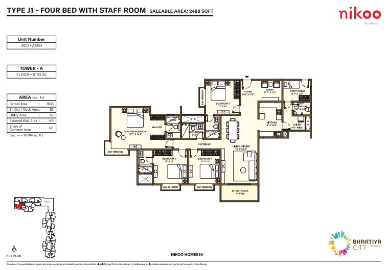 Other, bhartiya-city-nikoo-homes-4 4 Bedroom 2488 Sq.Ft. Apartment In Thanisandra Main Road Bangalore 9098885