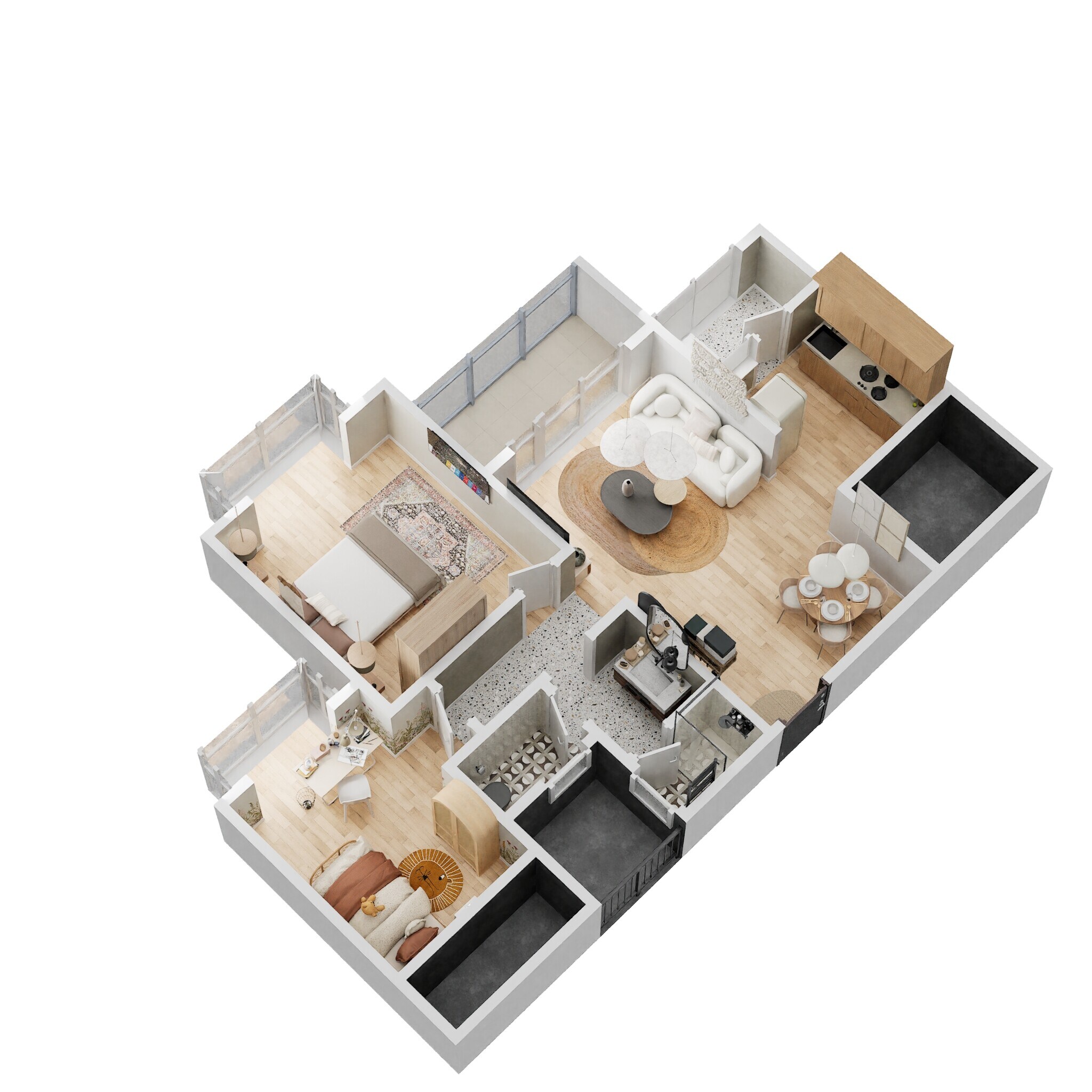 1 BHK 977 Sq. Ft. Apartment