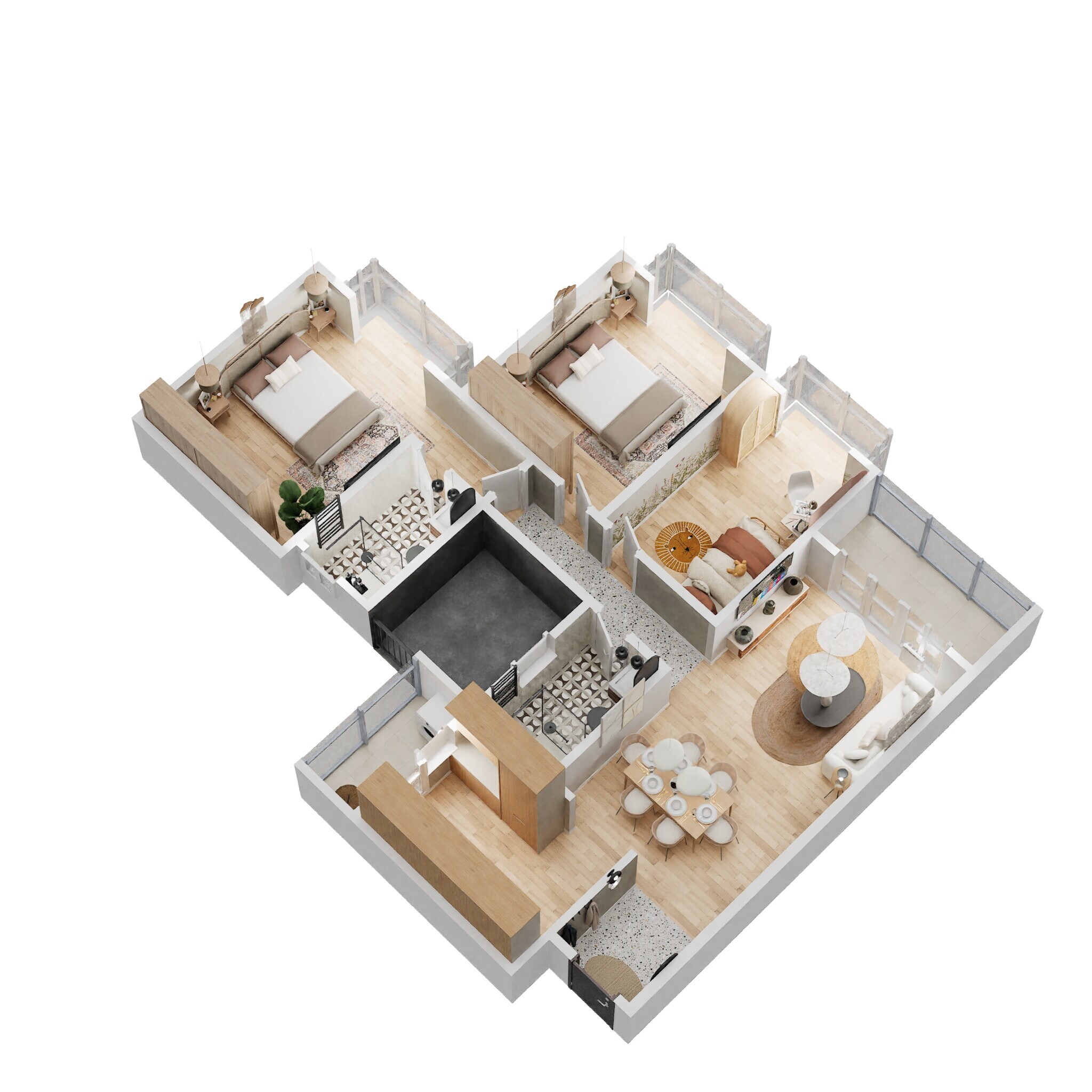 2 BHK 1361 Sq. Ft. Apartment