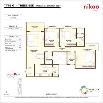 3 BHK Apartment For Resale in Bhartiya City Nikoo Homes 5 Thanisandra Main Road Bangalore  7517570