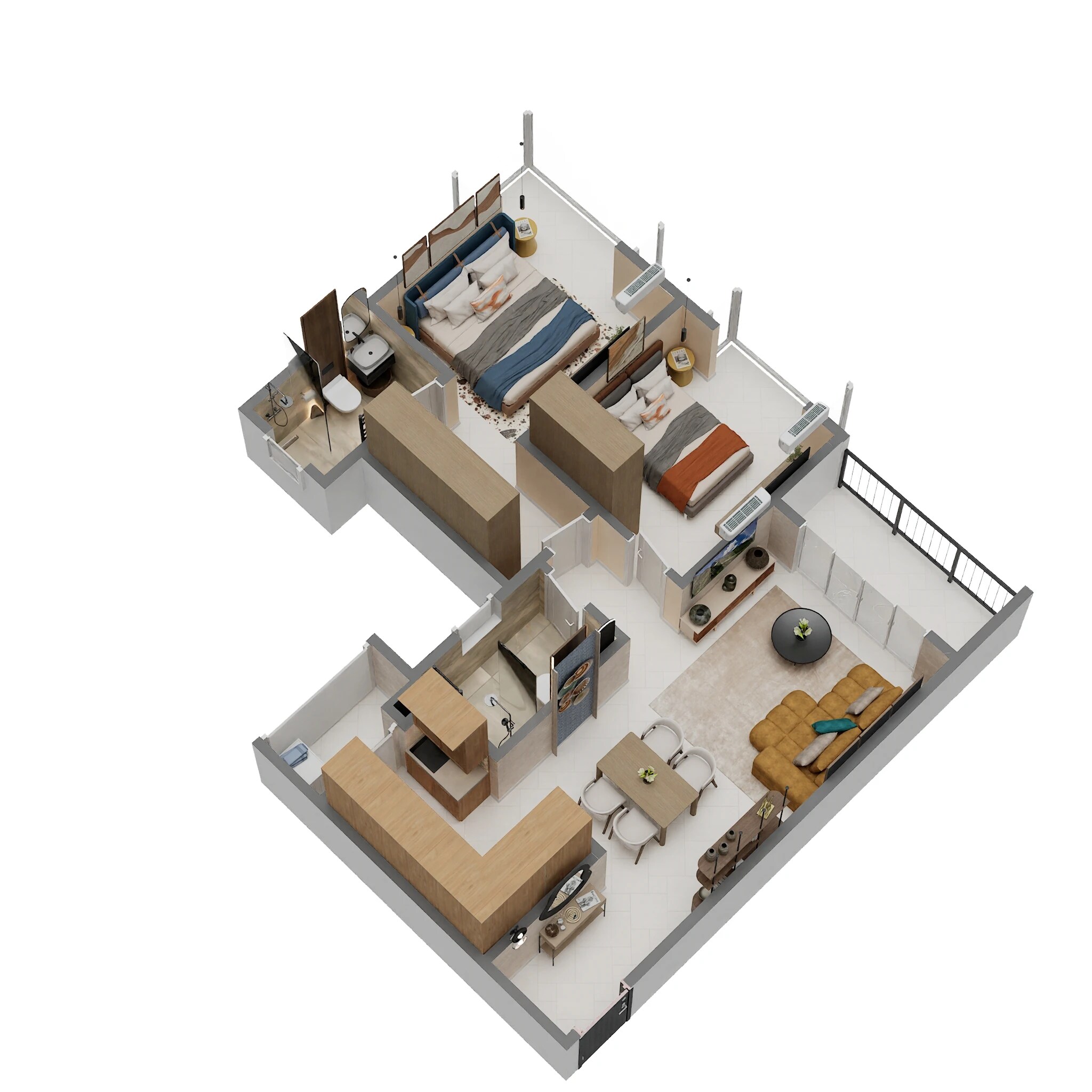 2 BHK 1165 Sq. Ft. Apartment