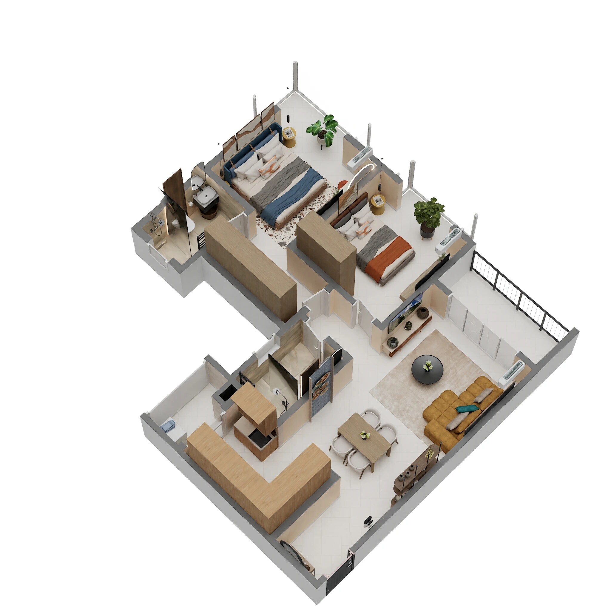 2 BHK 1371 Sq. Ft. Apartment