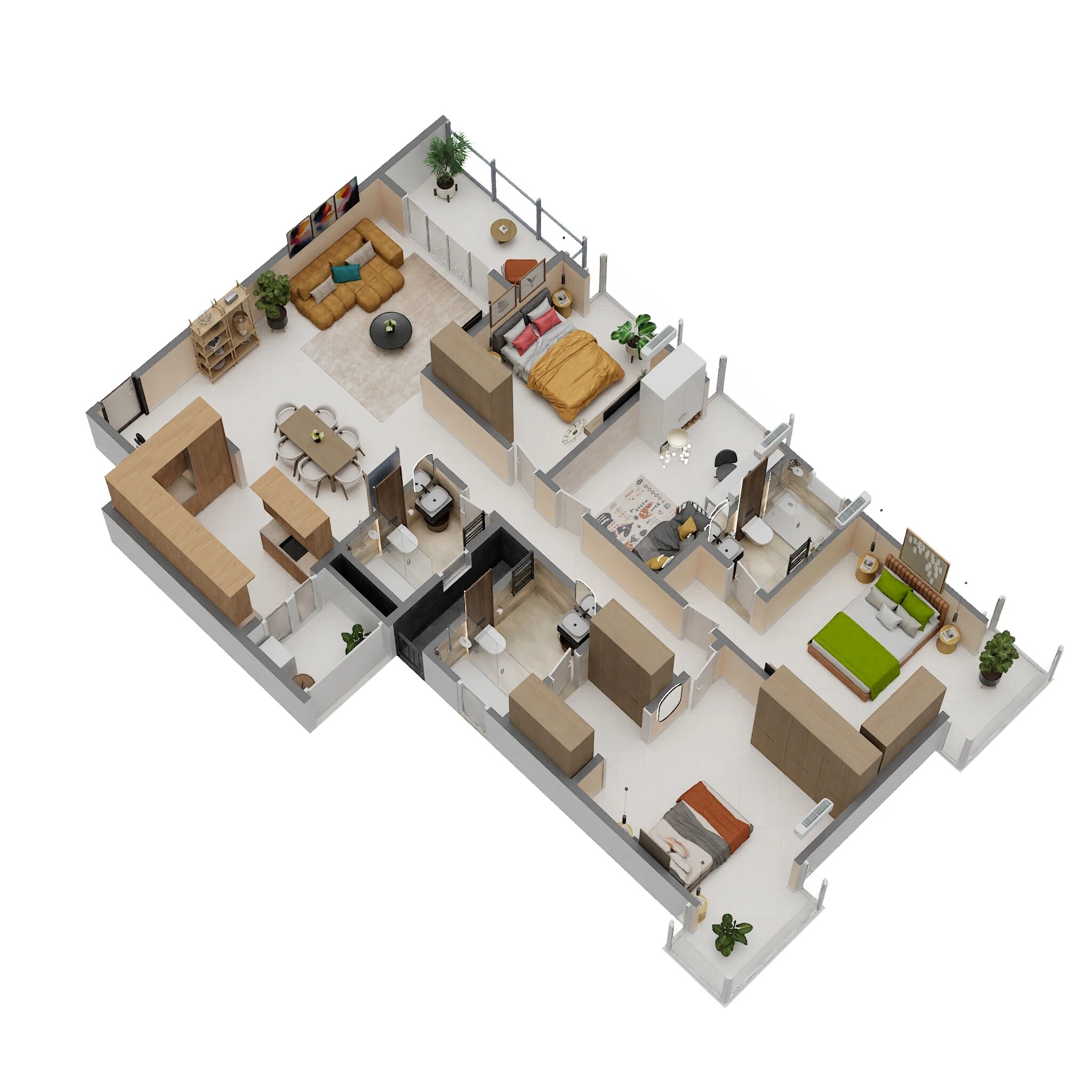 3 BHK 2006 Sq. Ft. Apartment