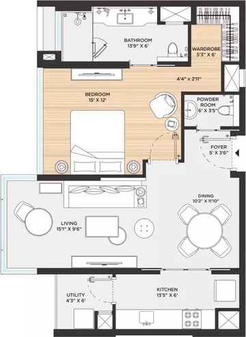  1 BHK Apartment at Bhartiya Leela Residences, Thanisandra Main Road – for Sale