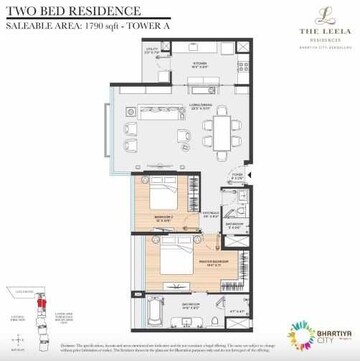  2 BHK Apartment at Bhartiya Leela Residences, Thanisandra Main Road – for Sale