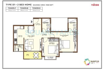 2 BHK Apartment For Resale in Bhartiya Nikoo Homes Thanisandra Main Road Bangalore  8100394