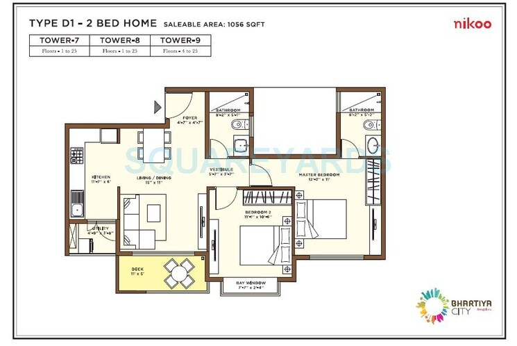 Other, bhartiya-nikoo-homes 2 Bedroom 811 Sq.Ft. Apartment In Thanisandra Main Road Bangalore 9363520