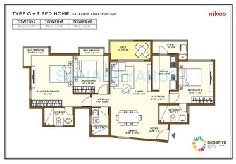 3 BHK Apartment For Resale in Bhartiya Nikoo Homes Thanisandra Main Road Bangalore  7786296