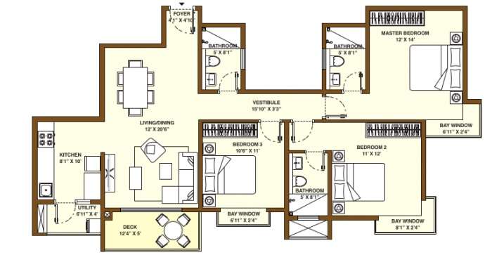 bhartiya nikoo homes apartment 3 bhk 1768sqft 20222008152017