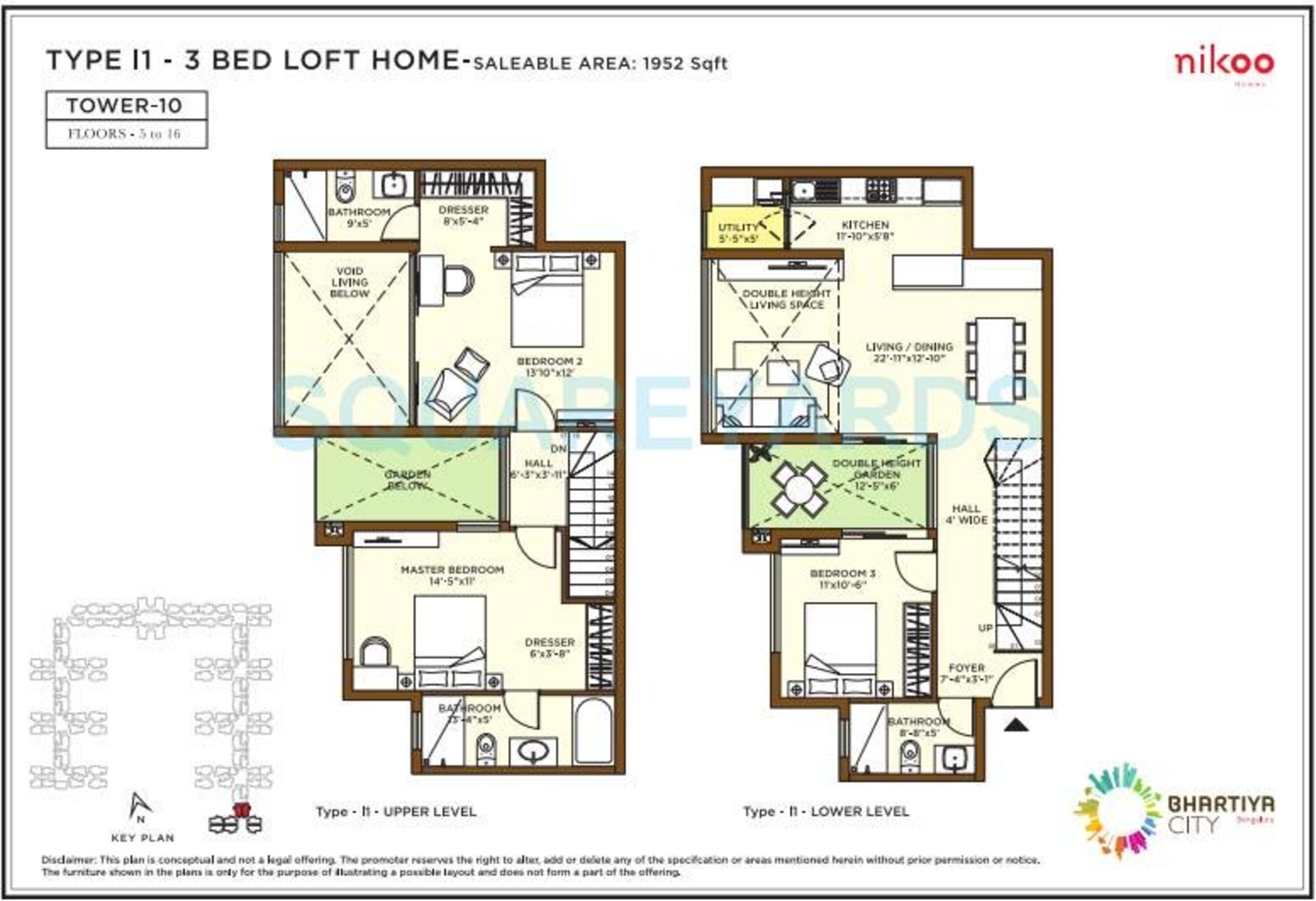 bhartiya nikoo homes apartment 3bhk 1952sqft1