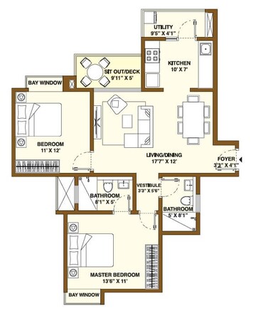  2 BHK Apartment at Bhartiya Nikoo Homes Phase 2, Thanisandra Main Road – for Sale