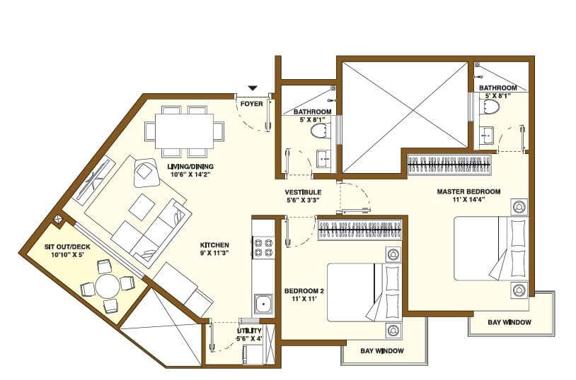 bhartiya nikoo homes phase 2 apartment 2bhk 1125sqft 1