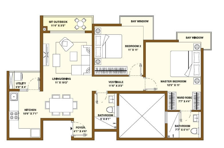 Other, bhartiya-nikoo-homes-phase-2 2 Bedroom 1098 Sq.Ft. Apartment In Thanisandra Main Road Bangalore 8951908
