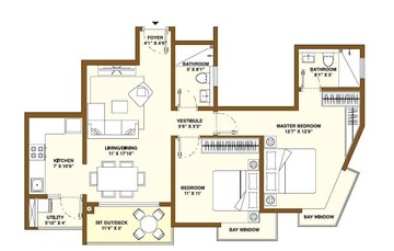  2 BHK Apartment at Bhartiya Nikoo Homes Phase 2, Thanisandra Main Road – for Rent