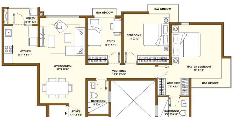 bhartiya nikoo homes phase 2 apartment 2bhk st 912sqft 1
