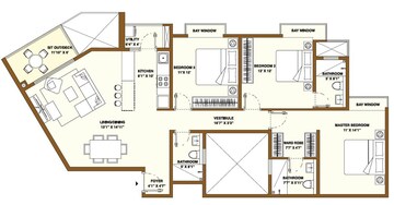  3 BHK Apartment at Bhartiya Nikoo Homes Phase 2, Thanisandra Main Road – for Rent