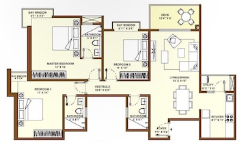  3 BHK Apartment at Bhartiya Nikoo Homes Phase 2, Thanisandra Main Road – for Rent