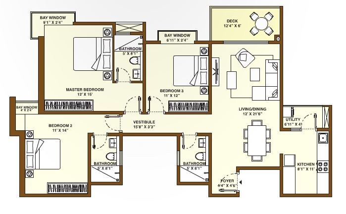 Other, bhartiya-nikoo-homes-phase-2 3 Bedroom 1635 Sq.Ft. Apartment In Thanisandra Main Road Bangalore 9387839