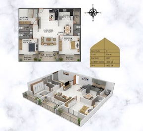 3 BHK 1435 Sq. Ft. Apartment in Bhavisha Bilva