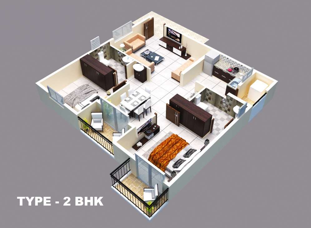 2 BHK 1059 Sq. Ft. Apartment in Bhavya Dazzle