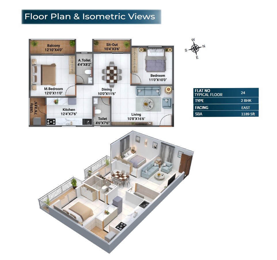 2 BHK 1189 Sq. Ft. Apartment