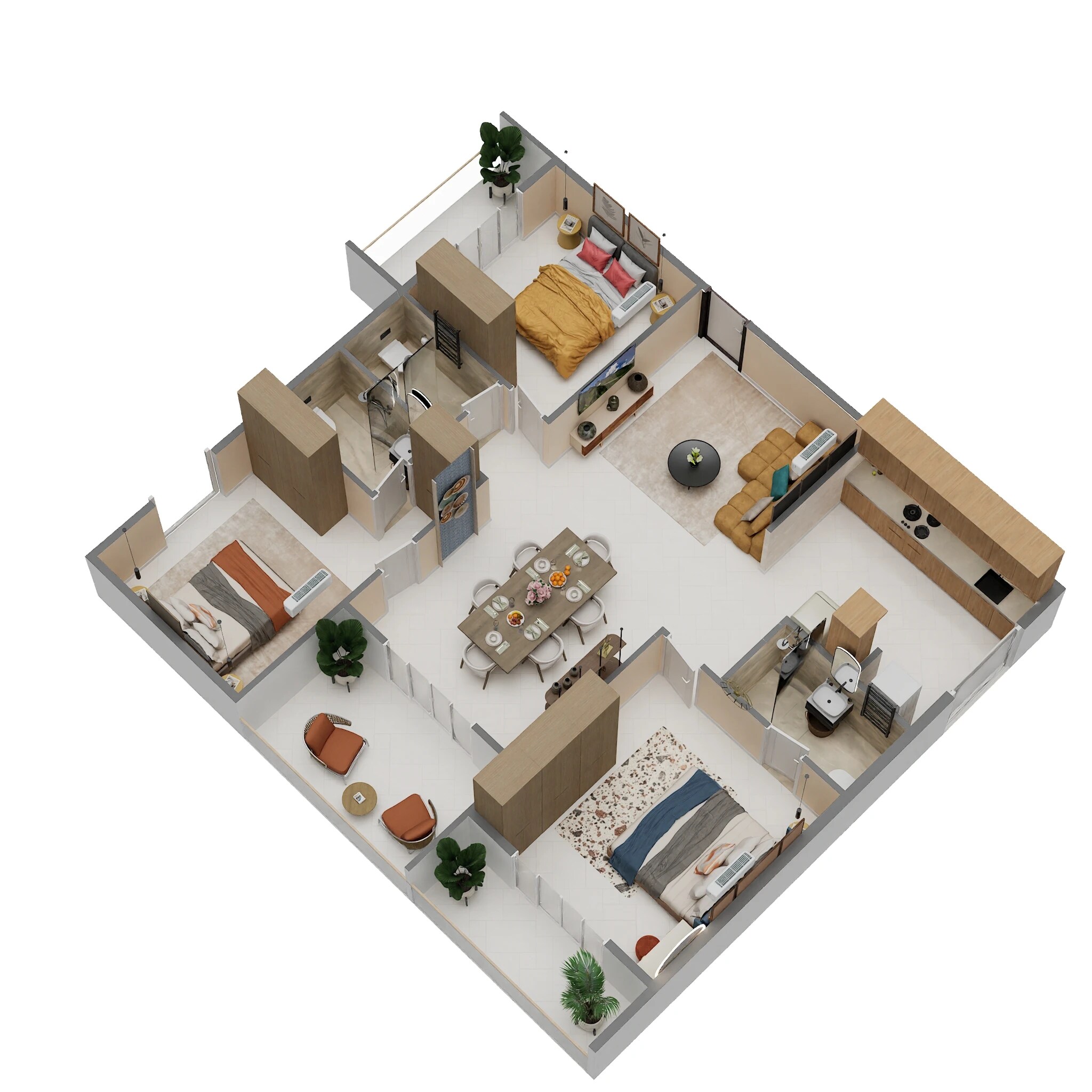 3 BHK 1668 Sq. Ft. Apartment