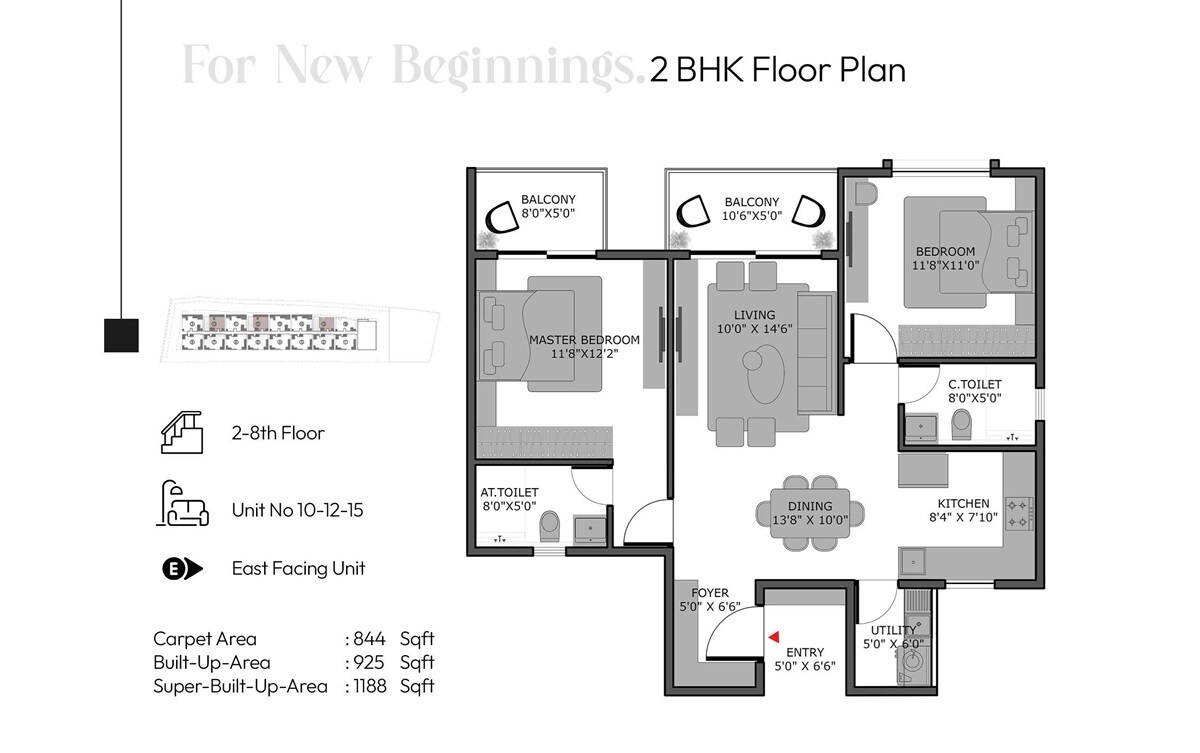 2 BHK 1188 Sq. Ft. Apartment