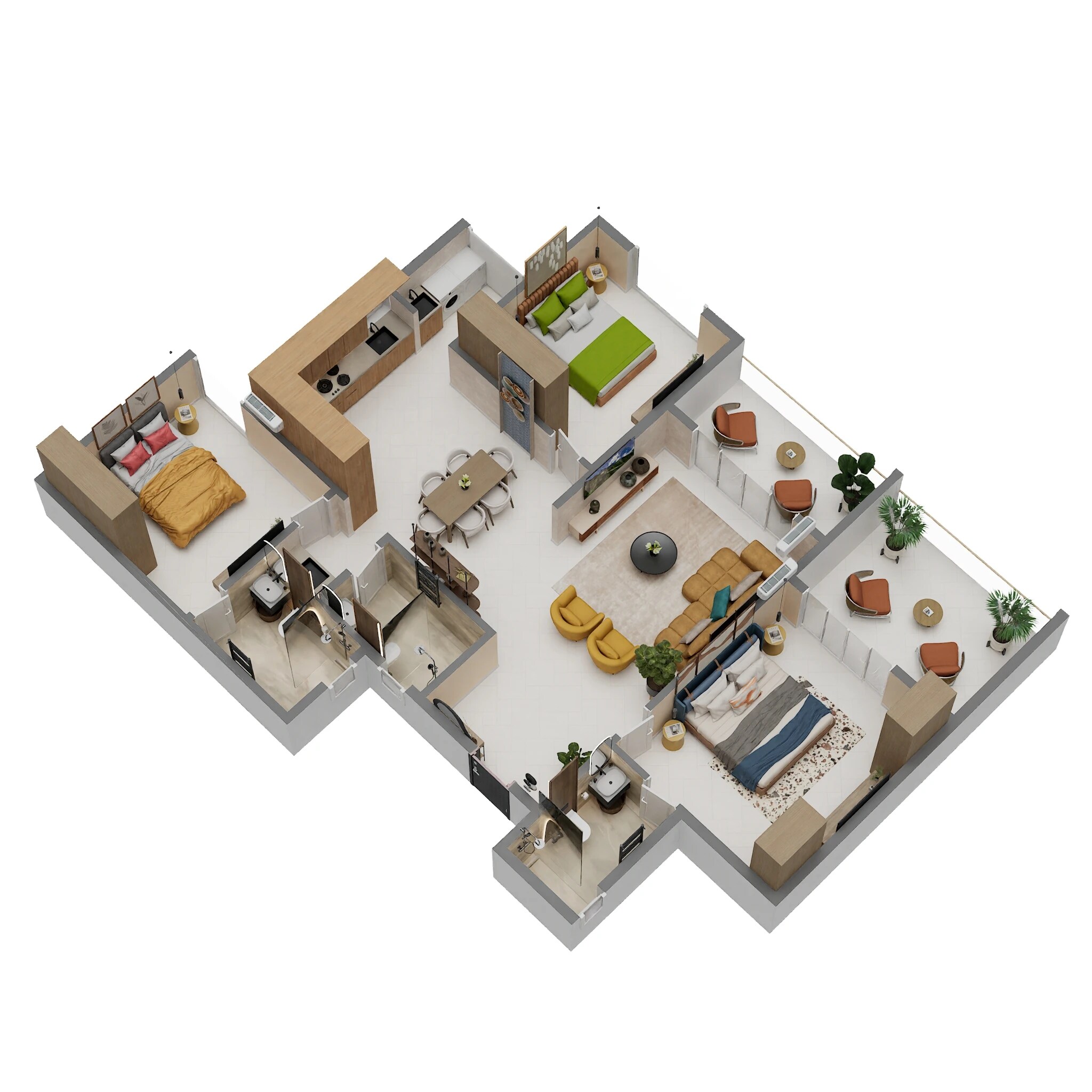 3 BHK 1652 Sq. Ft. Apartment