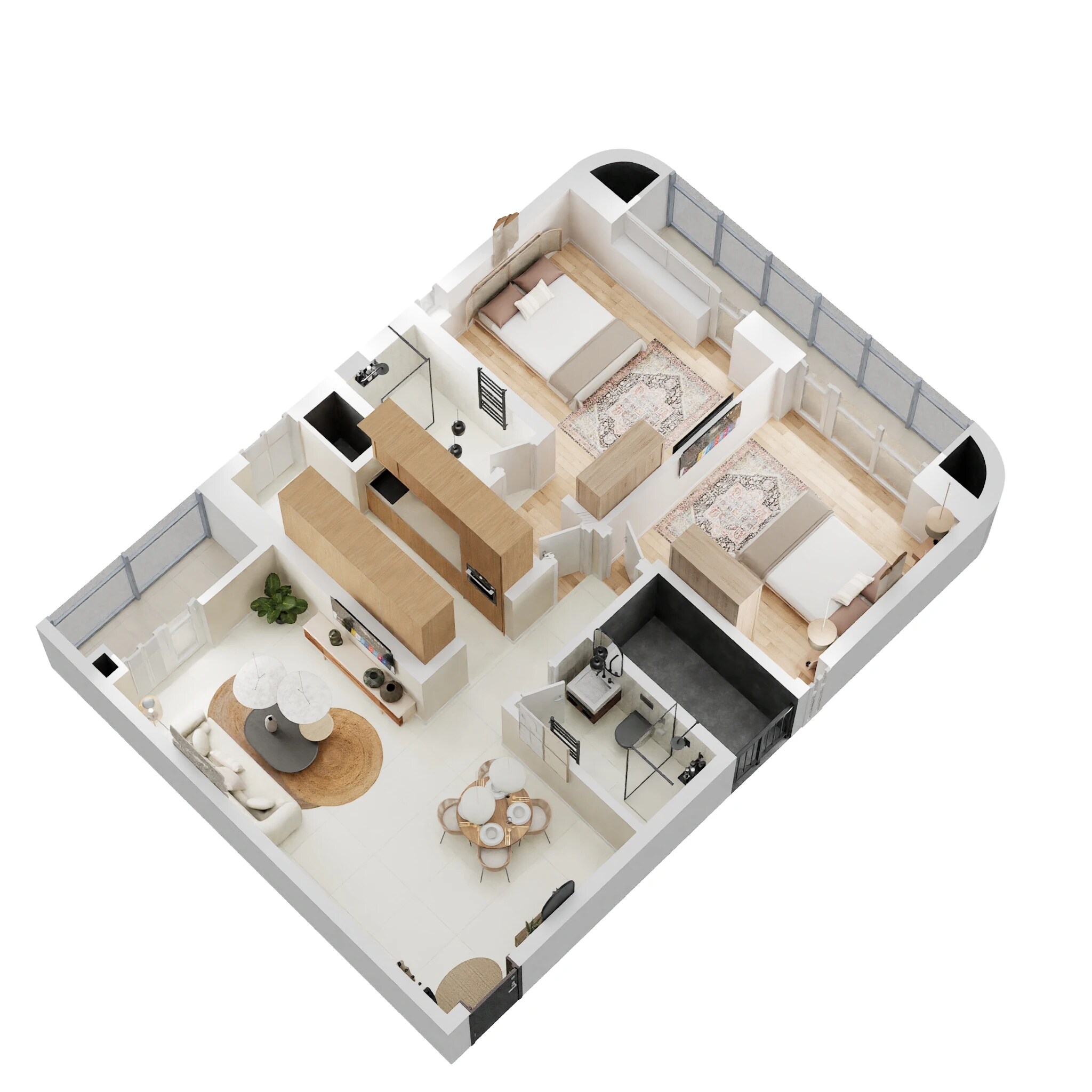 2 BHK 860 Sq. Ft. Apartment