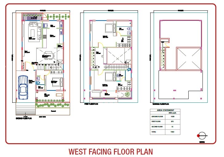 Floor plan of 3 BHK 1560 Sq. Ft. Villa in Bluejay Malgudi, Bangalore