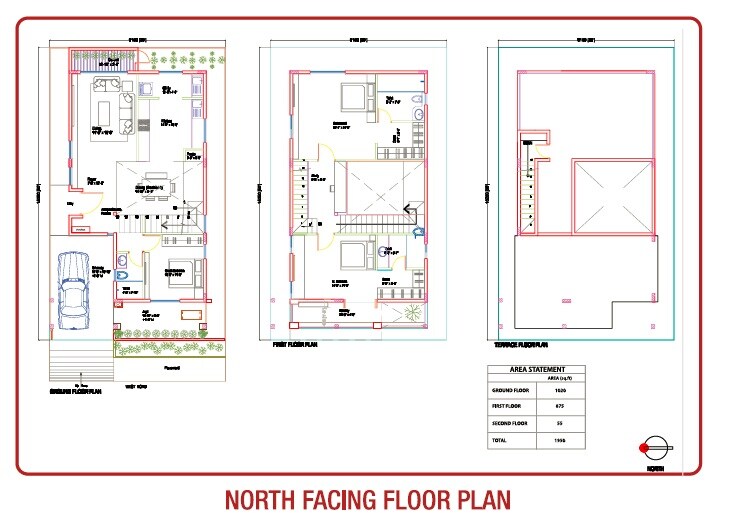 Floor plan of 3 BHK 1950 Sq. Ft. Villa in Bluejay Malgudi, Bangalore