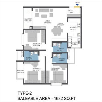  3 BHK Apartment at Bren Aspera, Bidare Agraha – for Sale