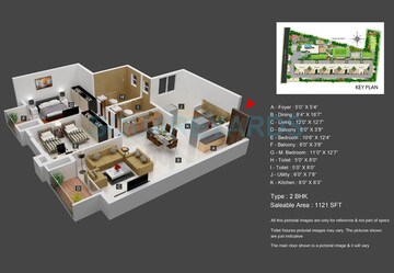  2 BHK Apartment at Bren EdgeWaters, Kasavanahalli – for Rent