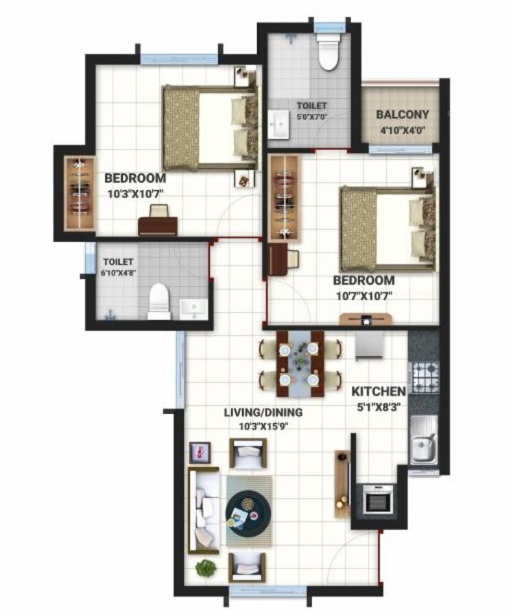 Other, bren-northern-lights 2 Bedroom 760 Sq.Ft. Apartment In Jakkuru Bangalore 8841033