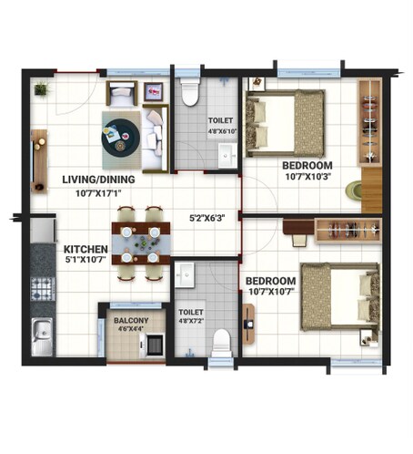 Other, bren-northern-lights 2 Bedroom 740 Sq.Ft. Apartment In Jakkuru Bangalore 9581664