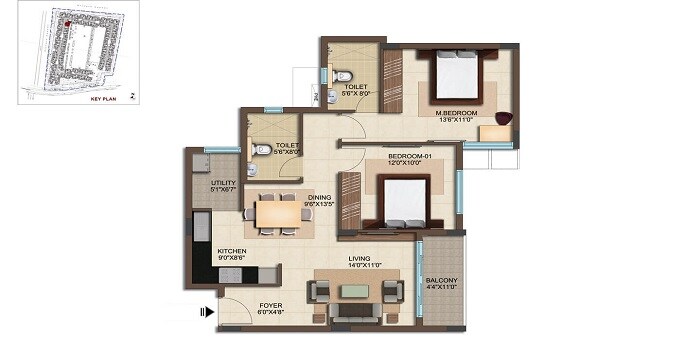 Other, bren-woods 2 Bedroom 916 Sq.Ft. Apartment In Electronic City Bangalore 8739278