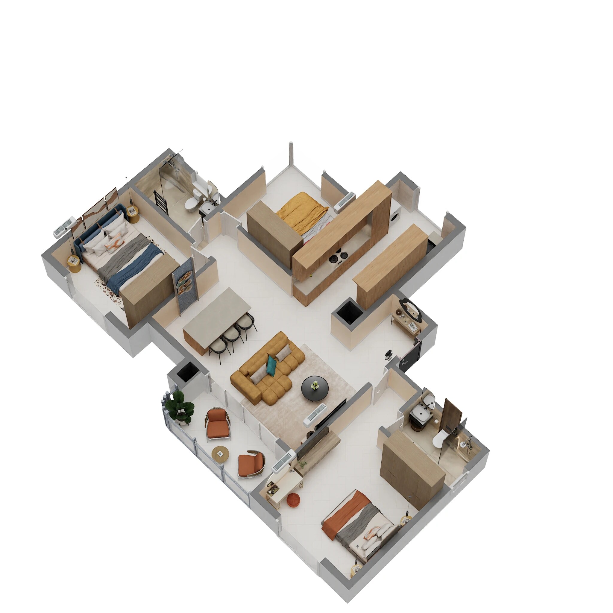 3 BHK 1516 Sq. Ft. Apartment