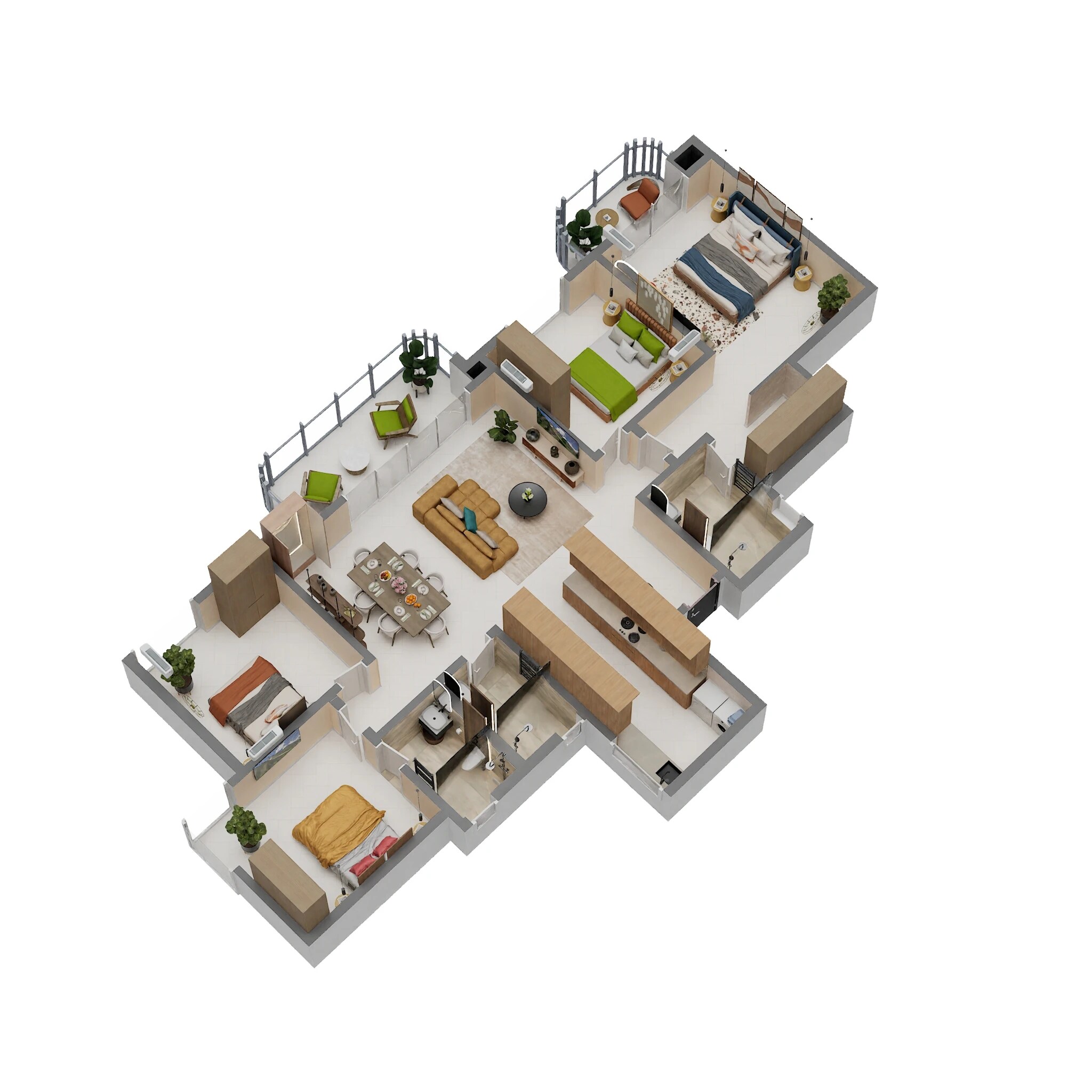 4 BHK 2164 Sq. Ft. Apartment
