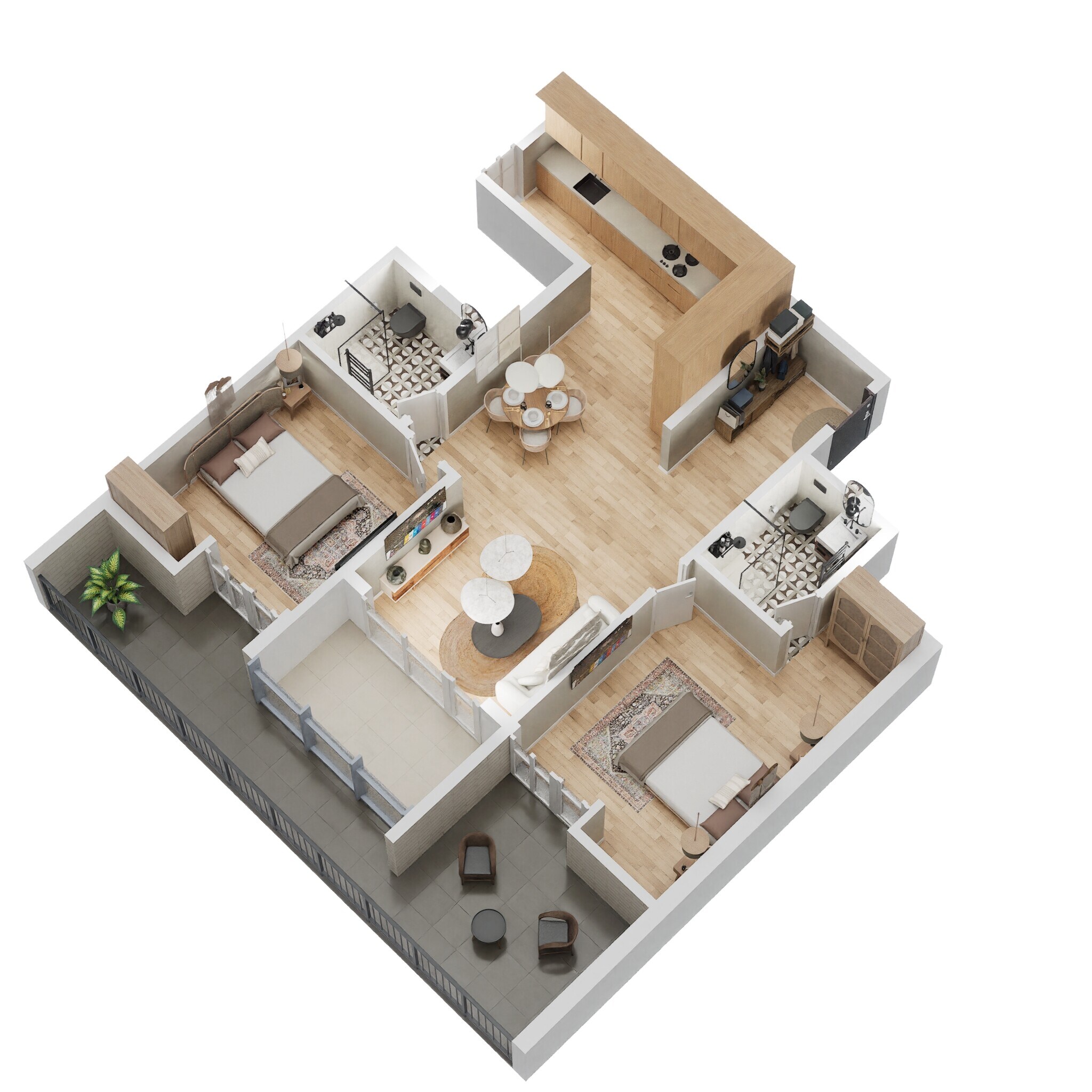 Floor plan of 2 BHK 1146 Sq. Ft. Apartment in Bricks And Milestones Wonderwall, Bangalore