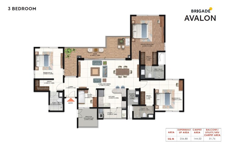 Other, brigade-avalon 3 Bedroom 2703 Sq.Ft. Apartment In Whitefield Bangalore 9328538