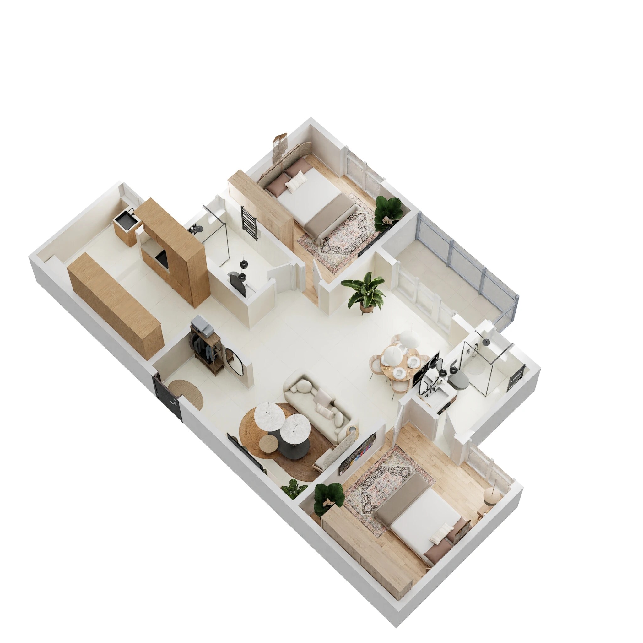 2 BHK 1250 Sq. Ft. Apartment