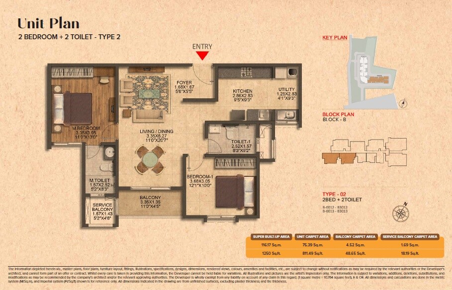 Other, brigade-citrine 2 Bedroom 1250 Sq.Ft. Apartment In Budigere Cross Bangalore 9495671