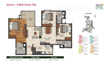  3 BHK Apartment at Brigade Cornerstone Utopia, Varthur – for Rent