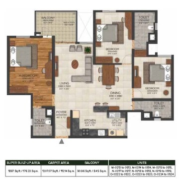  3 BHK Apartment at Brigade Cornerstone Utopia, Varthur – for Rent